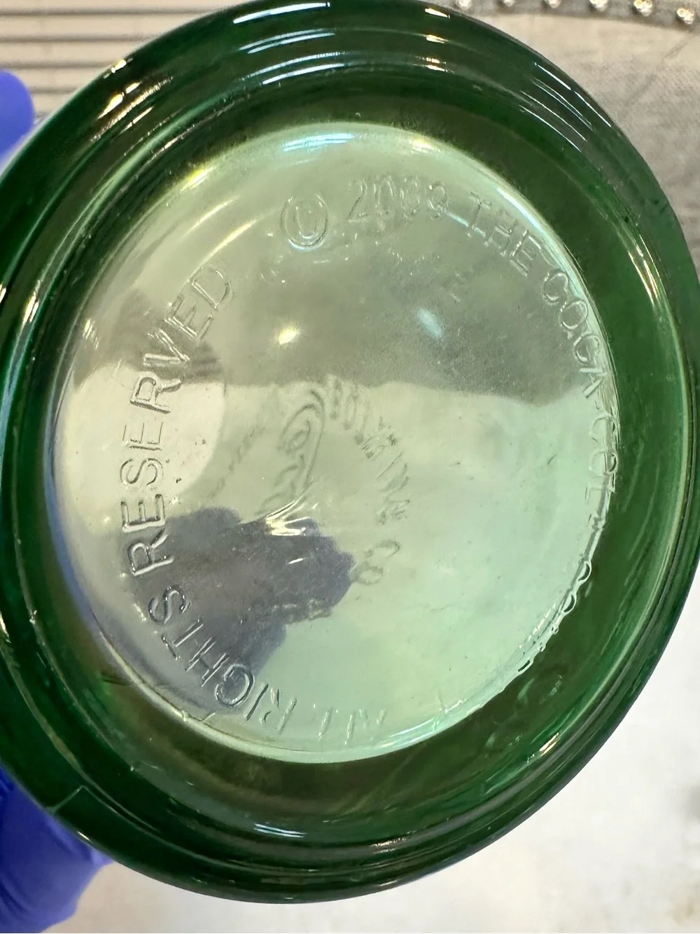 Coca-Cola Bottling Co. 2009 Heavy Green 16-ounce Drinking Glass